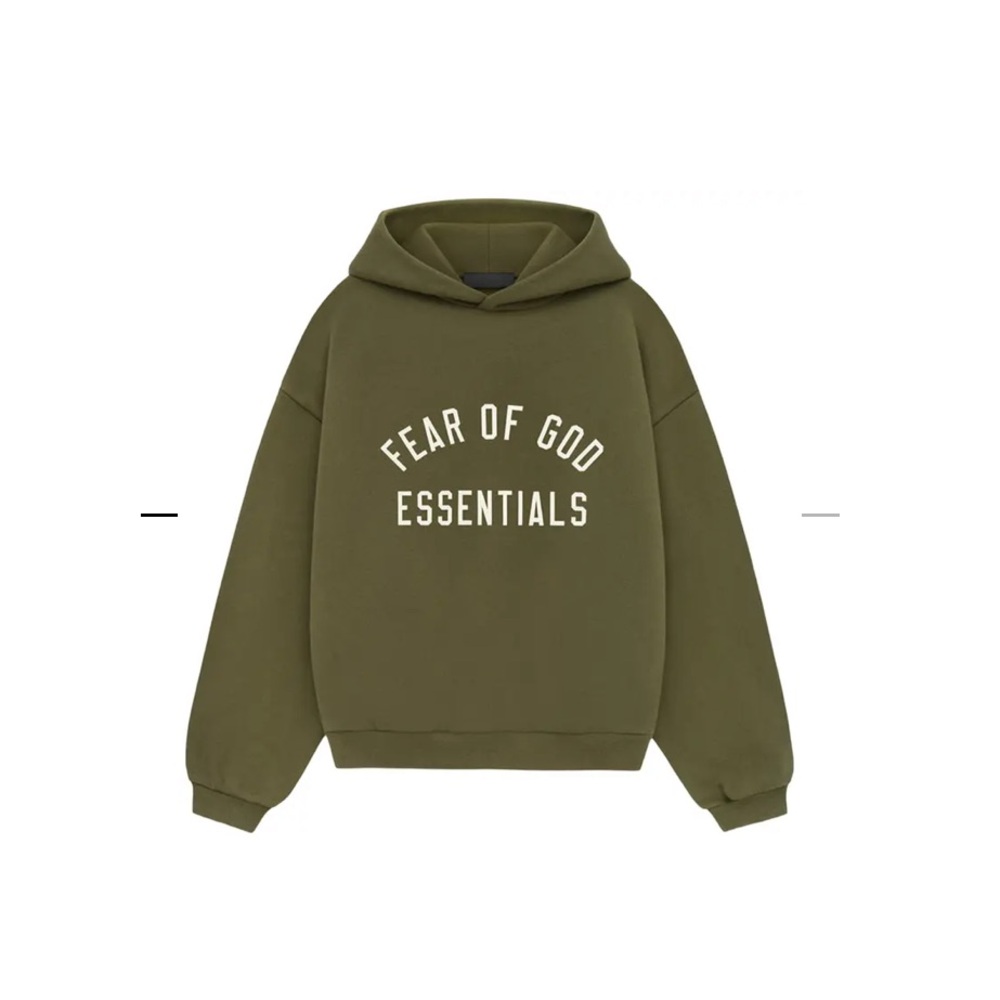 Essentials FEAR OF GOD military green hoodie KIDS